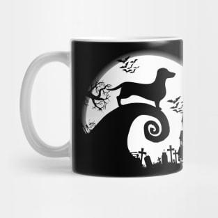 Dachshund and Halloween Moon Mug